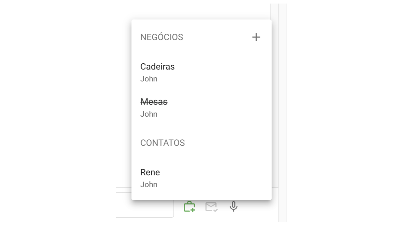 Do chat para um negócio em um clique